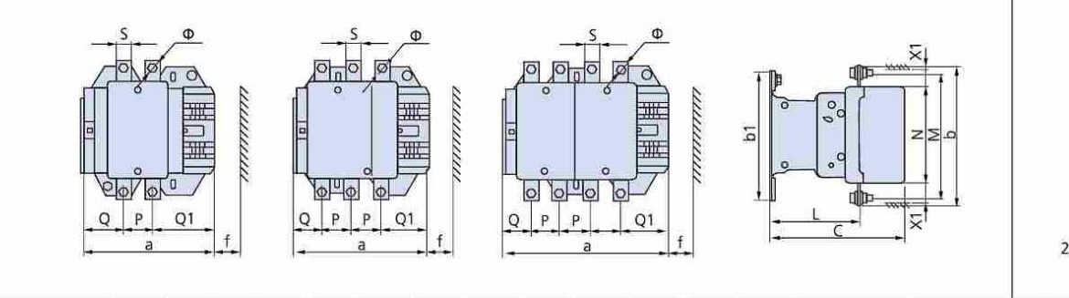 MLC1-400/500 external dimensions