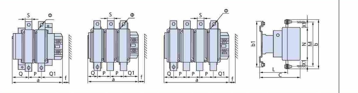 MLC1-630/800 external dimensions