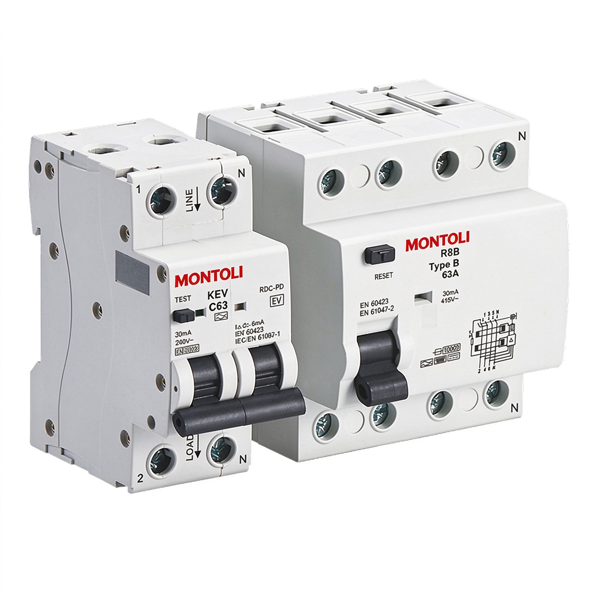 Aolec KEV 6kA Type EV RCBO(RDC-PD) 电动汽车充电桩专用剩余电流断路器，1P+N