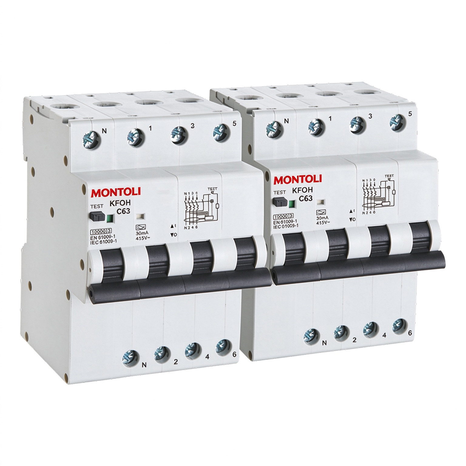 Aolec KFOH 10KA RCBO 四极双向剩余电流断路器