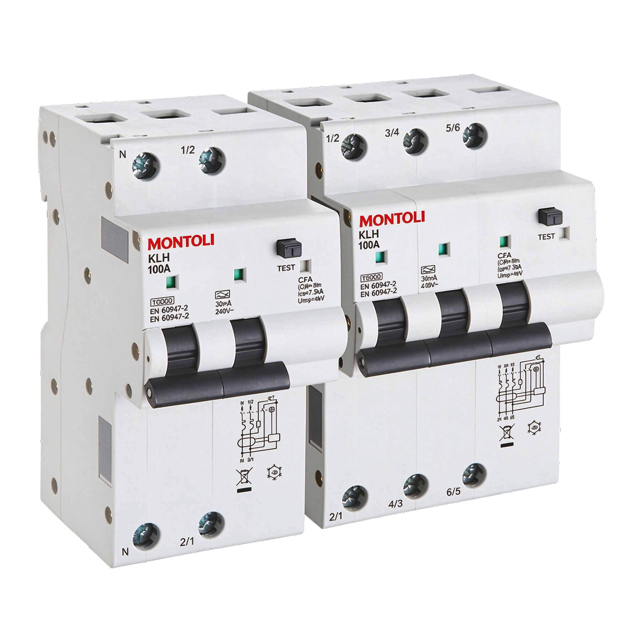 Aolec KLH 10kA RCBO 双向剩余电流断路器（2P 与 4P）